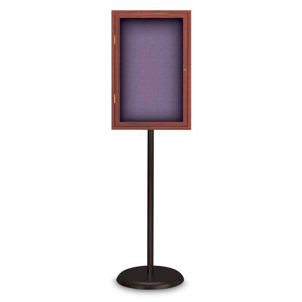 United Visual Products Corkboard, Triple Door, Radius Frame, 72x36", Bronze/Amethyst UV7005-BRONZE-AMETHY - main